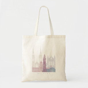 TOTE BAG BELFAST SKYLINE POSTER PASTEL