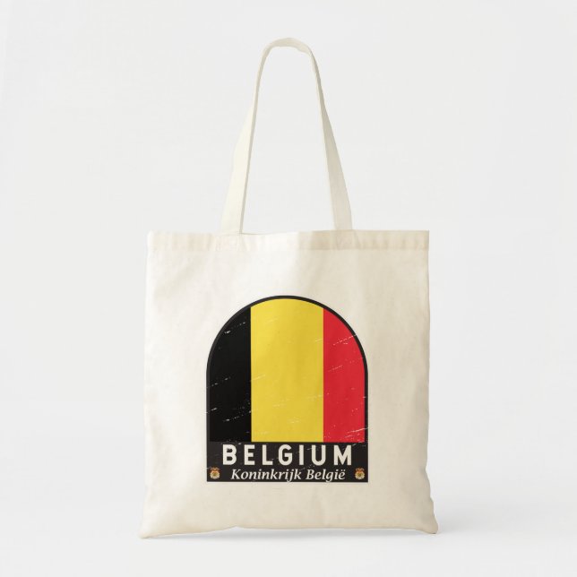 Tote Bag Belgique - Emblème Distorsion Vintage (Devant)