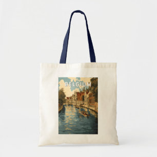 Tote Bag Belgique Illustration Travel Art Vintage
