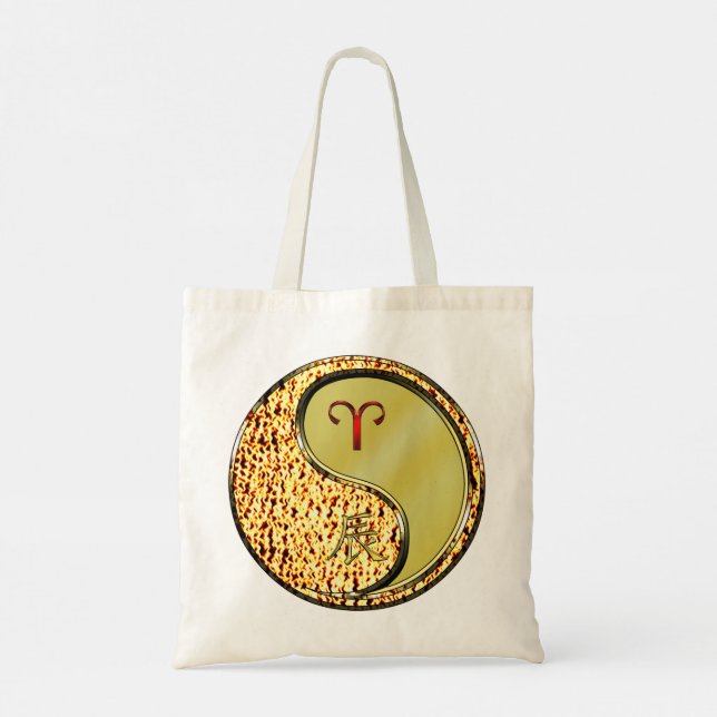 Tote Bag Bélier et Dragon métallique (Dos)