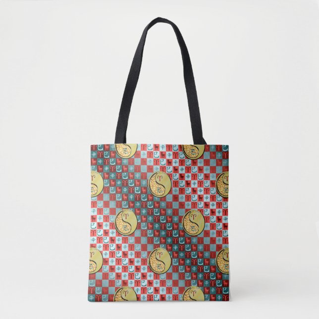 Tote Bag Bélier et serpent métallique (Devant)