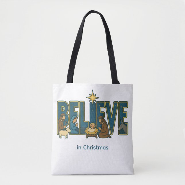 Tote Bag Believe Nativity  (Devant)