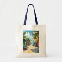Belize Illustration Voyage Art Vintage