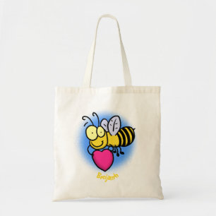 Tote Bag Belle abeille drôle avec dessin animé du coeur