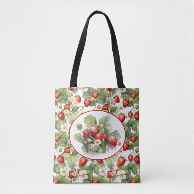 Tote Bag Belle aquarelle de fraises (Devant)