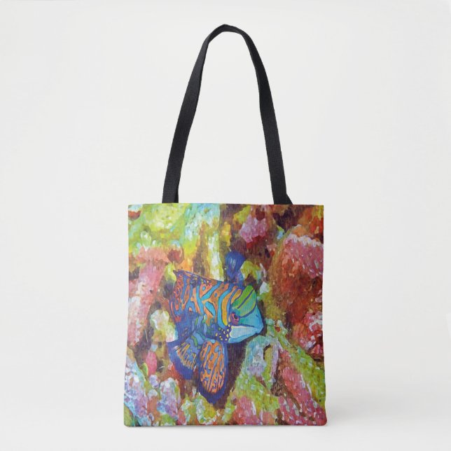 Tote Bag Belle aquarelle Mandarinfish Design (Devant)