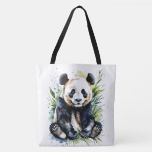 Tote Bag Belle aquarelle Panda Bear