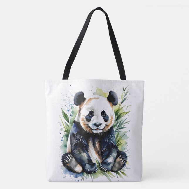 Tote Bag Belle aquarelle Panda Bear (Devant)