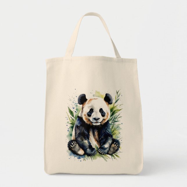 Tote Bag Belle aquarelle Panda Bear (Devant)