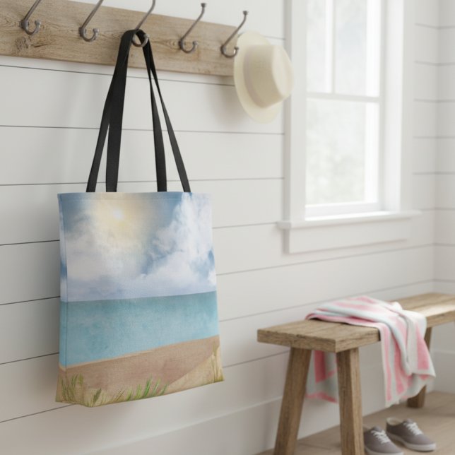Tote Bag Belle Aquarelle Plage (Créateur téléchargé)