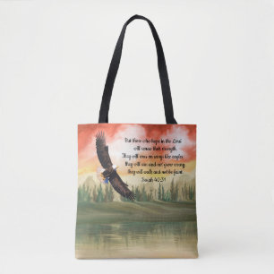 Tote Bag Belle aquarelle qui envoûte Aigle Isaïe 40:31