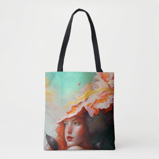 Tote Bag Belle artiste Abstraite Red Haired Ginger Girl (Devant)