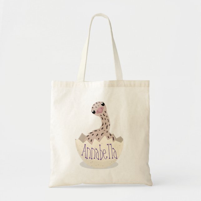 Tote Bag Belle autruche bébé en dessin animé d'oeuf (Devant)