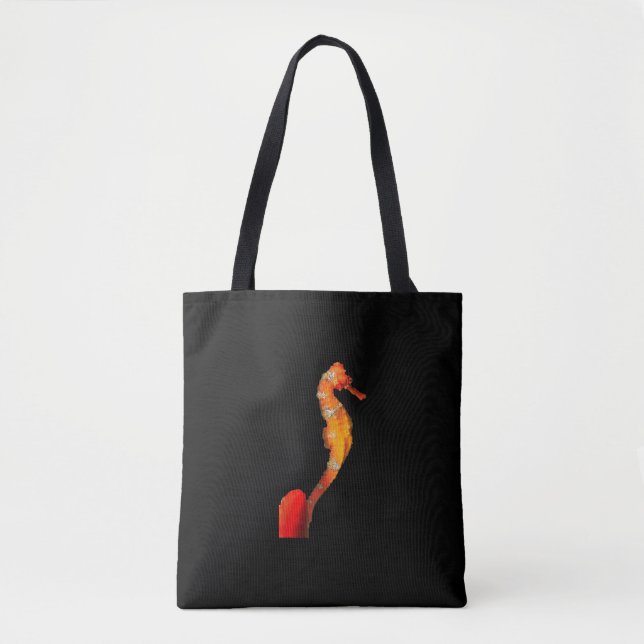 Tote Bag Belle Baignade Cheval De Mer Figure Sur L'Avant (Devant)