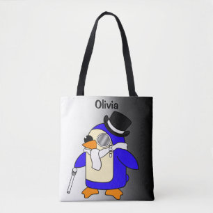 Tote Bag Belle bande dessinée pingouin noir et blanc