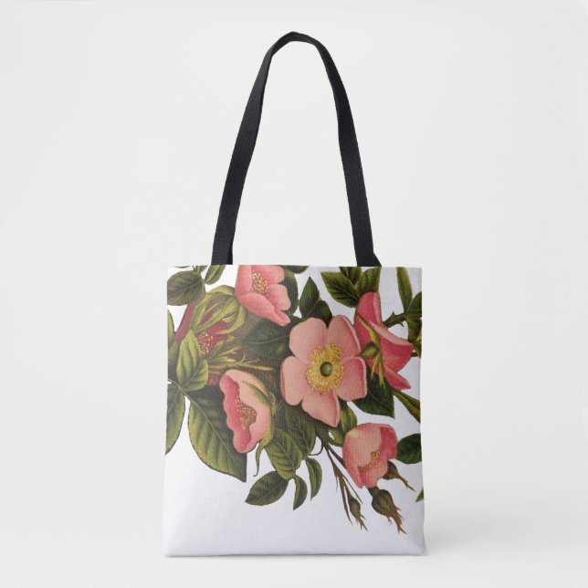 Tote Bag Belle Botanique rose Rose vintage (Devant)