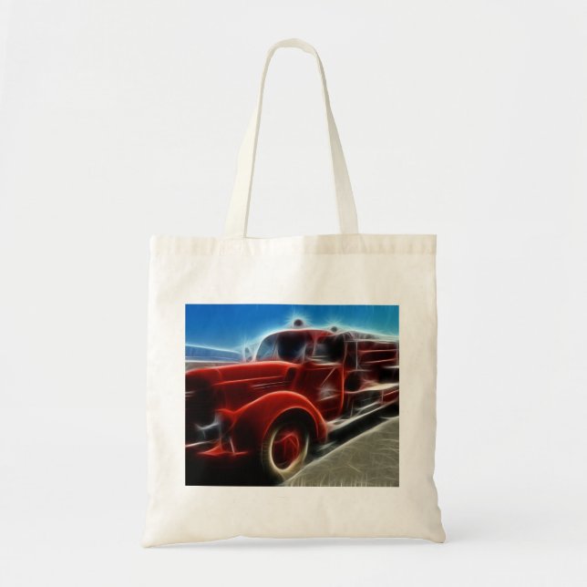 Tote Bag Belle boutique d'antiquité brillante Red Fire Truc (Devant)
