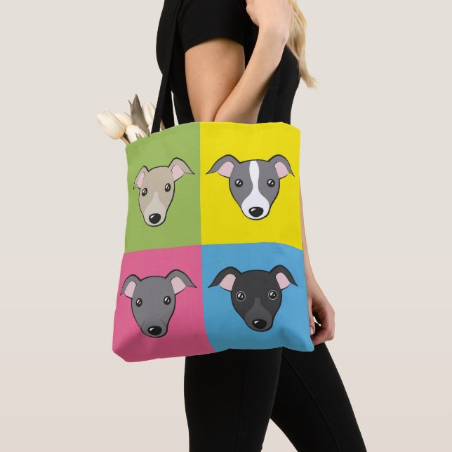 Tote Bag Belle caricature italienne greyhounds pop art colo (De près)