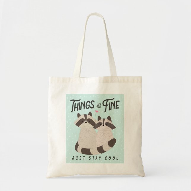 Tote Bag Belle Carte Raccoons, Les Choses Sont Bonnes, Racc (Devant)