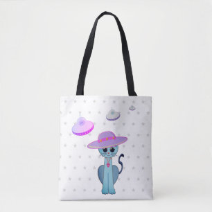Tote Bag Belle Chat dans un Casquette