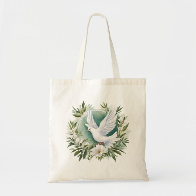 Tote Bag Belle colombe blanche (Devant)