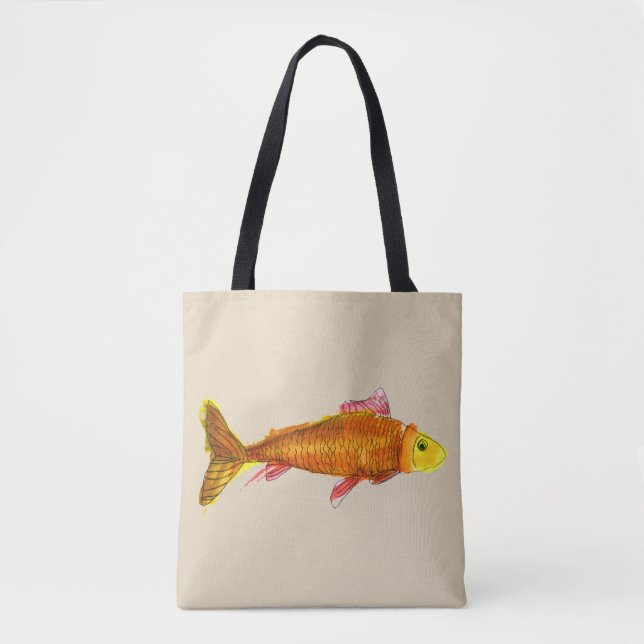 Tote Bag Belle comète de poisson rouge illustration de pop  (Devant)