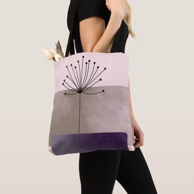 Tote Bag Belle conception géométrique Abstraite violet mauv (De près)
