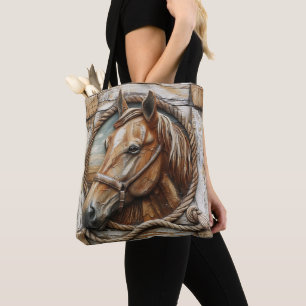 Tote Bag Belle Corde de Cheval Carving Bois