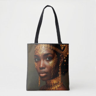 Tote Bag Belle déesse nubienne en or