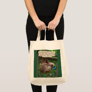 Tote Bag Belle Écriture de Sloth : Ephésiens 4:32
