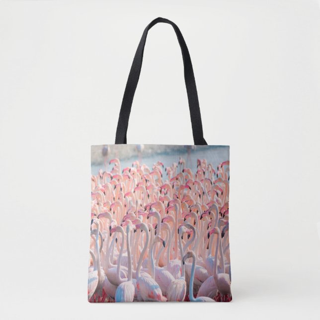 Tote Bag Belle et sauvage - Flamingosflock, plus, rose, d (Devant)