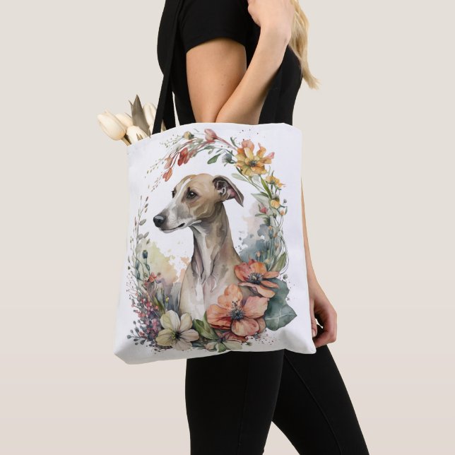 TOTE BAG BELLE FAUNE ET CHIEN À BLANC BLANC (De près)