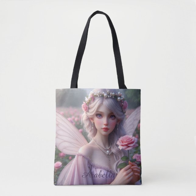 Tote Bag Belle fée de juin en Rose (Devant)