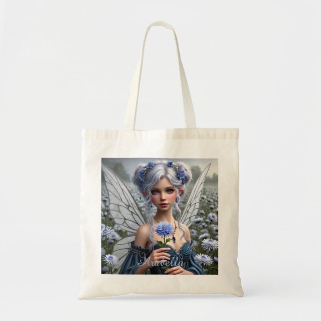 Tote Bag Belle fée de septembre en Asters (Devant)