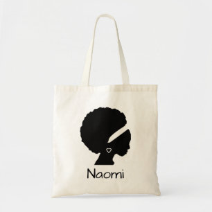 Tote Bag Belle femme nubienne avec Afro Silhouette