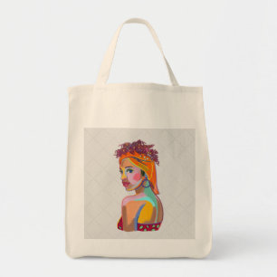 Tote Bag Belle fille colorée Art abstrait Design