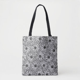 Tote Bag Belle Fleur de marguerite, Illustration de demi-te