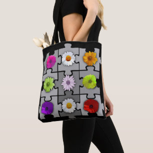 Tote Bag Belle fleur de pavot et Motif Gerberas