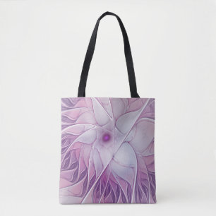 Tote Bag Belle Fleur rose moderne Fractal Art Abstrait
