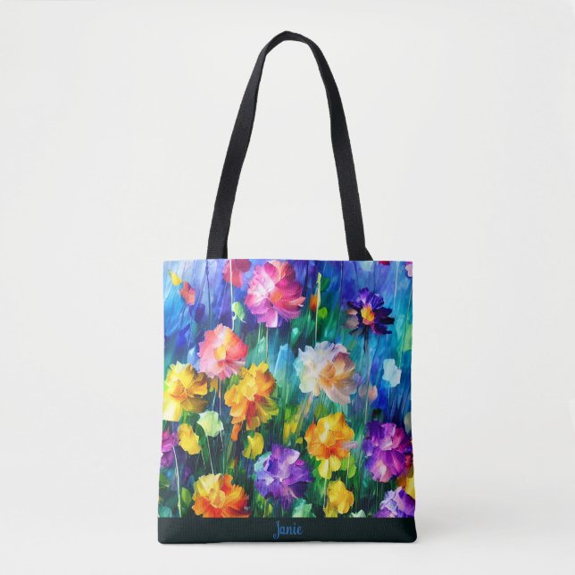 Tote Bag Belle Floral Moderne Personnalisé (Devant)