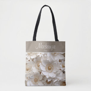Tote Bag Belle Gardenia blanche 3D Bridal Fourre-tout