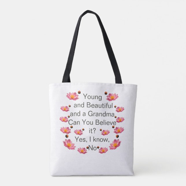 Tote Bag Belle Grandma Flowers Fourre-tout (Dos)