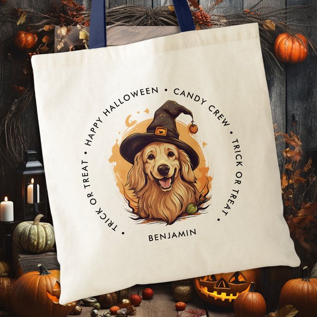 Tote Bag Belle Halloween Chien Trick Personnalisé Ou Traite (Créateur téléchargé)