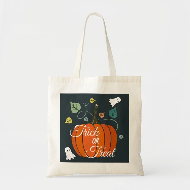 Tote Bag Belle Halloween Citrouille et Fantômes Trick ou Tr (Devant)