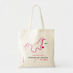 Tote Bag Belle icône fille cheveux rose coiffure marque