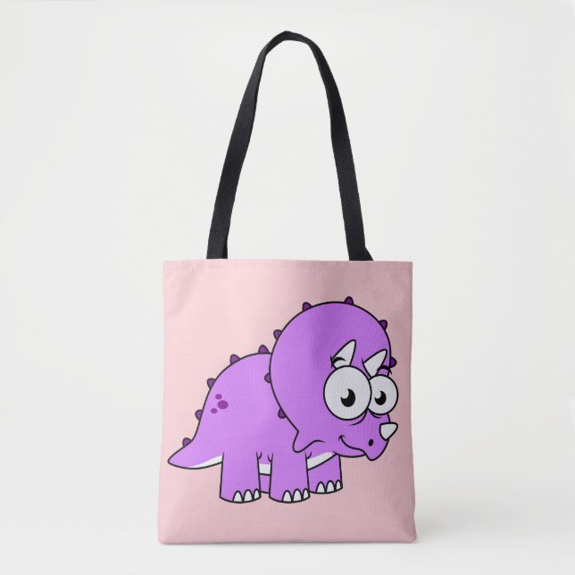 Tote Bag Belle Illustration D'Un Tricératops. (Devant)