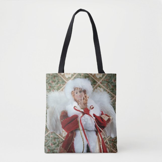 Tote Bag Belle impression d'ange de Noël (Devant)
