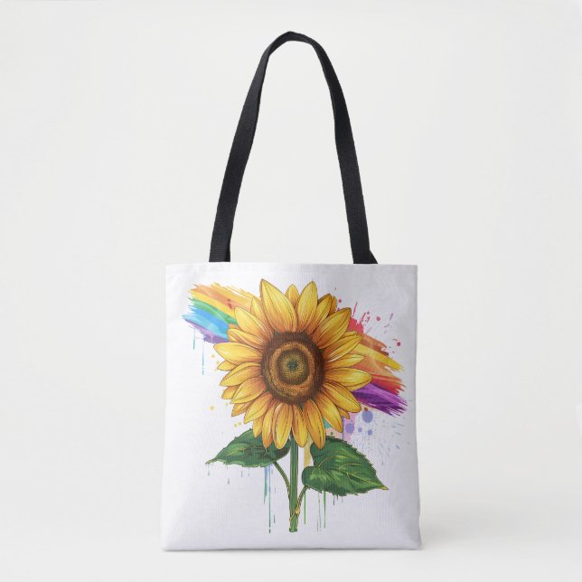 Tote Bag belle impression élégante avec tournesol (Devant)