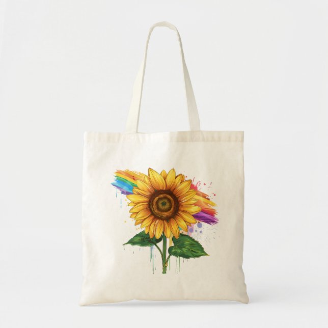 Tote Bag belle impression élégante avec tournesol (Devant)