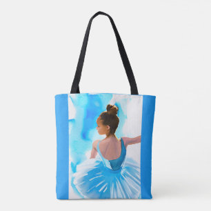 Tote Bag Belle jeune Ballerina en bleu